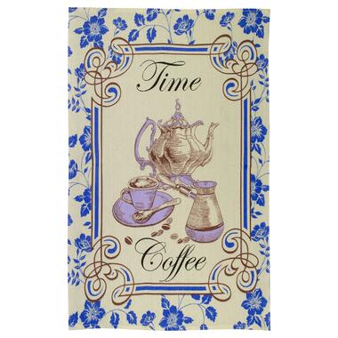 Рушник вафельний кухонний Home Line Час для кави синій 45х60см 129461 фото №11