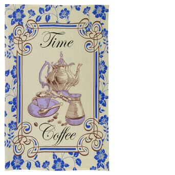 Рушник вафельний кухонний Home Line Час для кави синій 45х60см 129461 фото №2