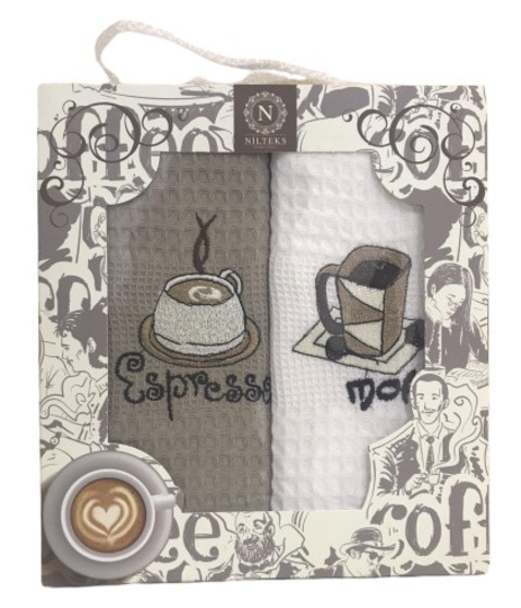 Набор кухонных полотенец Nilteks Coffee Series V01 40*60 2 шт (ts-02423) фото №1