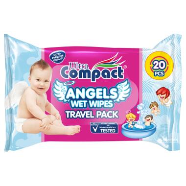 Дитячі вологі серветки Ultra Compact Angels Baby 20 шт (8697420533328) фото №1
