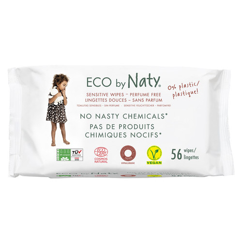Органічні серветки Eco by Naty без запаху 56 шт фото №1