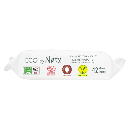 Органічні серветки Eco by Naty, що змиваються, з легким запахом 42 шт фото №2