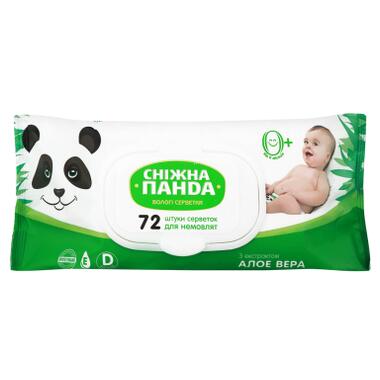 Дитячі вологі серветки Сніжна Панда для немовлят Алое 72 шт. (4820183970442) фото №1