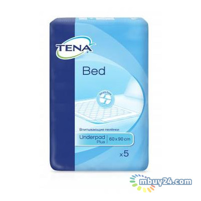 Пелюшки для немовлят Tena Bed Plus 60х90 см 5 шт (7322540247879) фото №1
