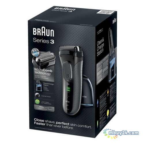 Електробритва Braun Series 3 3050 CC Black фото №4