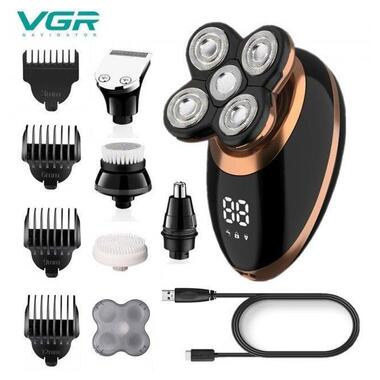 Електробритва для чоловіків 5 в 1 VGR V-316, чорна фото №6