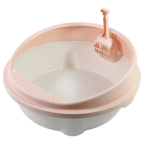Туалет-лоток Taotaopets 221115 Pink для кішок з лопаткою круглий 49*45*22cm фото №1