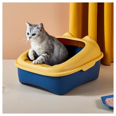 Туалет для котів з лопаткою Taotaopets 268802 Лоток для котів 40*30*20 cm Yellow фото №2