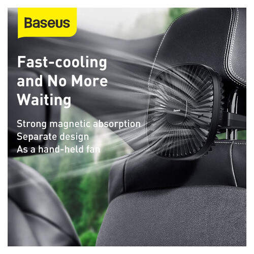 Вентилятор Baseus Natural Wind Magnetic Rear Seat Fan автомобильный черный фото №7