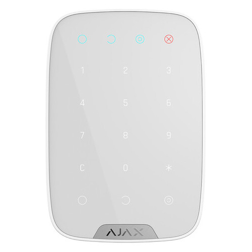 Бездротова сенсорна клавіатура Ajax KeyPad біла (4023) фото №1
