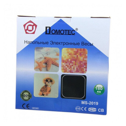 Весы напольные Domotec MS-2019 до 180 кг + ЖК дисплей разноцветные квадратики (55501276) фото №5
