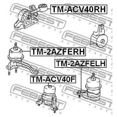 Опора двигуна Febest права TOYOTA CAMRY ACV40 GSV40 2006-2011 (TM-2AZFERH) фото №2