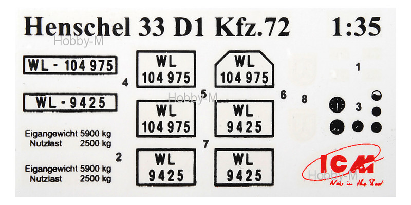 Модель ICM Немецкий автомобиль радиосвязи ІІ МВ Henschel 33 D1 Kfz72 1:35 (ICM35467)  фото №9
