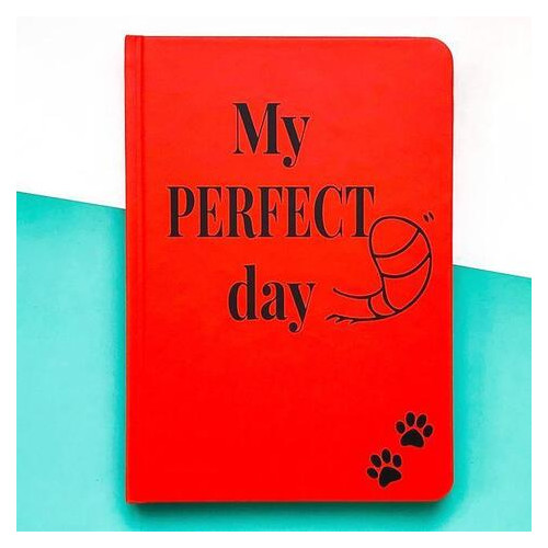 Блокнот з котом LifeFLUX Хвіст та вуса Diary My perfect day російська мова Червоний фото №1