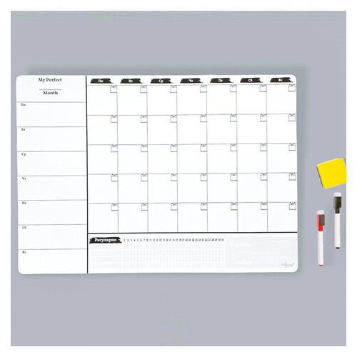 Магнітний планер LifeFLUX на місяць та тиждень Бізнес Про My Perfect Month & Week LifeFLUX А3 чорно-білий (LFMPRMBU030) фото №1