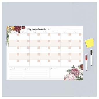 Магнітний Планер на місяць My Perfect Month Троянди LifeFLUX А3 фото №1