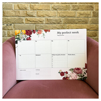 Магнітний Планер на тиждень My Perfect Month Троянди LifeFLUX А3 фото №5