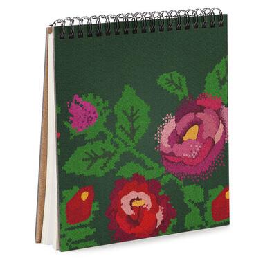Блокнот Sketchbook (КВАДРАТ) Квіти в стилі вишивки (BDK_23S017) фото №1