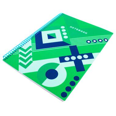 Блокнот Optima Knitting: Green A4 пластикова обкладинка спіраль 80 аркушів клітинка (O20846-21) фото №2