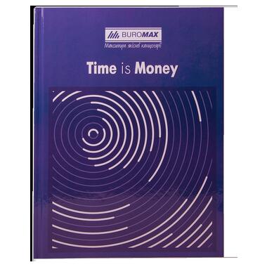 Книга канцелярська BUROMAX TIME IS MONEY А4 96 аркушів клітинка офсет тверда ламінована обкладинка синя  фото №1
