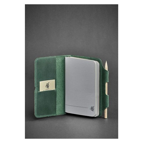 Шкіряний блокнот (Софт-бук) 3.0 зелений Blank Note BN-SB-3-mi-iz фото №3