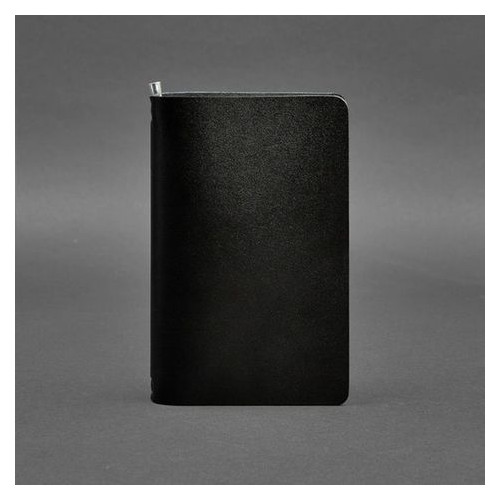 Вугільно-чорний шкіряний блокнот Blank Note 8.0 на гумці BN-SB-8-ygol фото №4
