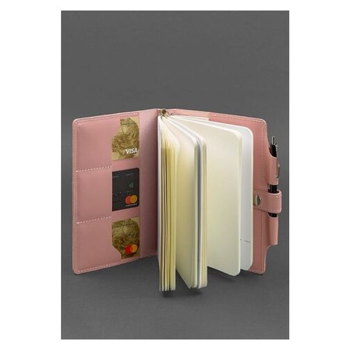 Шкіряний жіночий блокнот (Софт-бук) 4.0 рожевий BlankNote (BN-SB-4-pink-peach) фото №3
