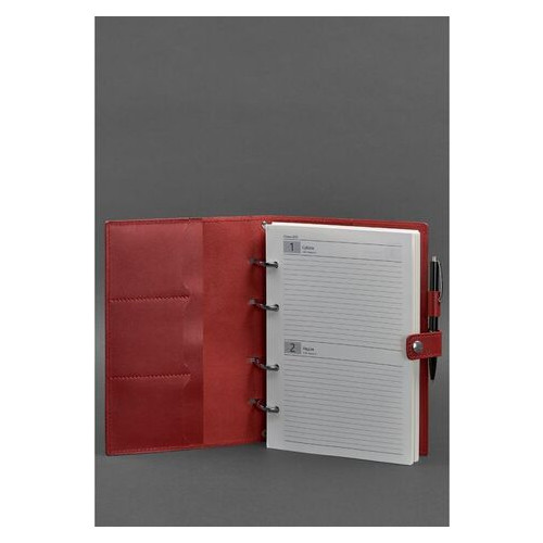 Шкіряний блокнот із датованим блоком (Софт-бук) 9.1 червоний BlankNote (BN-SB-9-1-red) фото №2