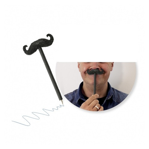 Ручка кулькова з вусами-гумкою Mustache фото №1
