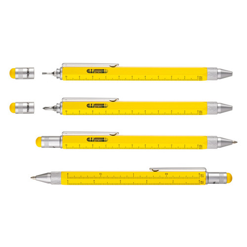 Ручка кулькова-стилус Construction з лінійкою, латунь, жовтий фото №1