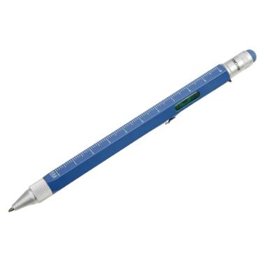 Кулькова багатозадачна ручка Troika Construction зі стілусом, лінійкою, викруткою та рівнем, блакитна фото №1