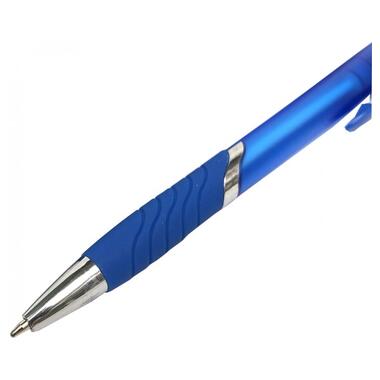 Ручка кулькова H-Tone автоматична 0.7 мм із грипом синя 12 шт (JJ20163) фото №2