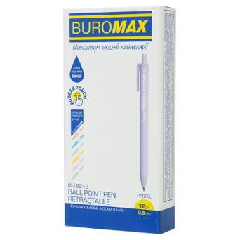 Ручка кулькова Buromax Pastel 0.5 мм, синя (BM.8242) фото №2