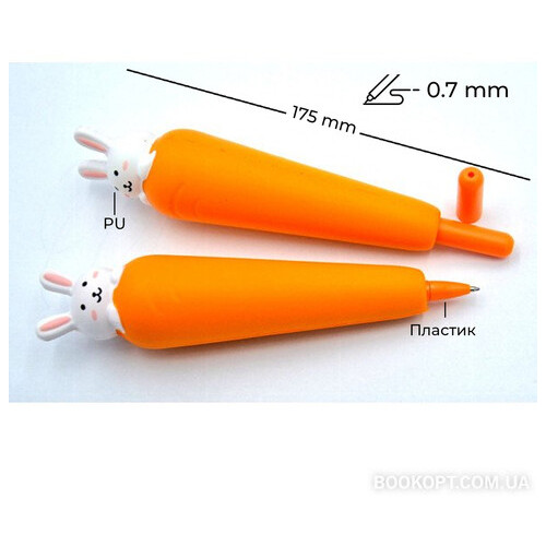 Набір ручок масляних 0.7 мм BP5027 Squishy Carrot (2шт) фото №4