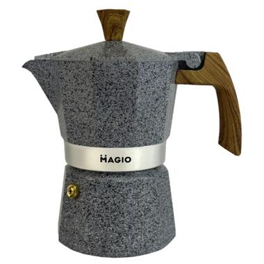 Гейзерна кавоварка Magio Сіра 3 порції 150 мл (MG-1010) фото №1