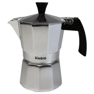 Гейзерна кавоварка Magio Срібляста 3 порції 150 мл (MG-1001) фото №1