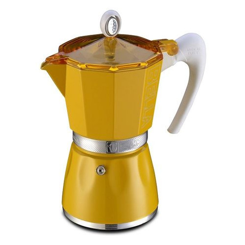 Кофеварка гейзерная GAT BELLA на 6 чашок Желтая (103806) фото №1