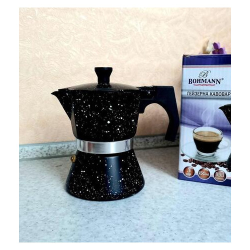 Гейзерна кавоварка Bohmann BH-9703 3 чашки 150 мл фото №2