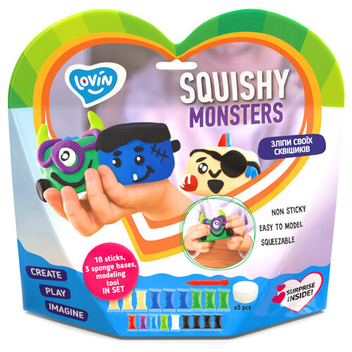 Набір для ліплення з повітряним пластиліном Lovin Squishy Monsters 70130 фото №2