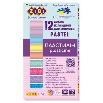 Пластилін ZiBi Pastel 12 кольорів 8 пастель + 4 глітера 200 г (ZB.6240) фото №1