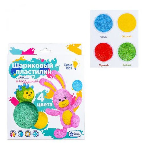 Шариковый пластилин Genio Kids 4 цвета (TA1801) фото №1