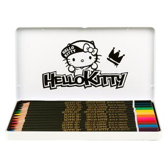 Олівці кольорові тригранні Kite Hello Kitty 12 шт., мет.пенал (HK21-058) фото №3