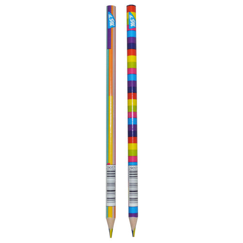Олівець YES Rainbow із чотириколірним грифелем, трикутний, заточений. мікс (290575) фото №4