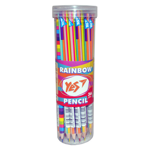 Олівець YES Rainbow із чотириколірним грифелем, трикутний, заточений. мікс (290575) фото №1