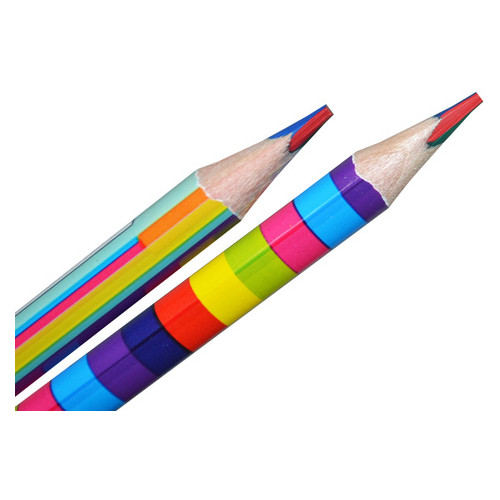 Олівець YES Rainbow із чотириколірним грифелем, трикутний, заточений. мікс (290575) фото №2