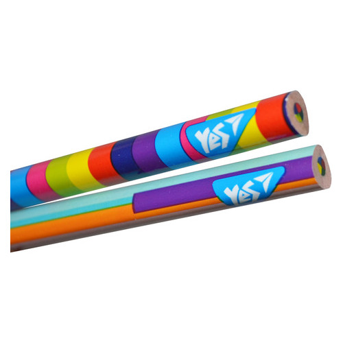 Олівець YES Rainbow із чотириколірним грифелем, трикутний, заточений. мікс (290575) фото №3