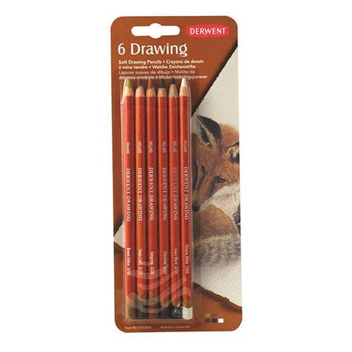 Набір восково-олійних олівців Derwent Drawing 6 кольорів блістер (5028252111164) фото №1