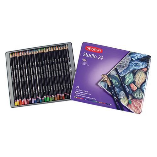 Набір кольорових олівців Derwent Studio 24 кольори металевий пенал (5010255713490) фото №1