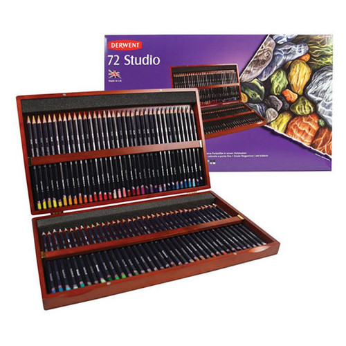 Набор цветных карандашей Derwent Studio 72 цвета деревянный пенал (5010255713513) фото №1