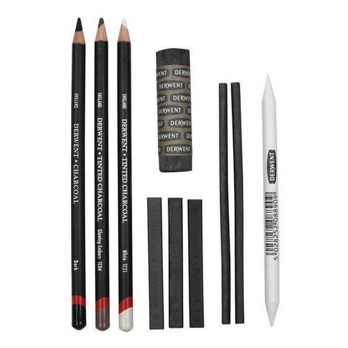 Набір олівців для малюнка Derwent Charcoal 10 предметів блістер (2300675) фото №2